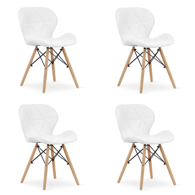 Silla LAGO de ecopiel - blanco x 4