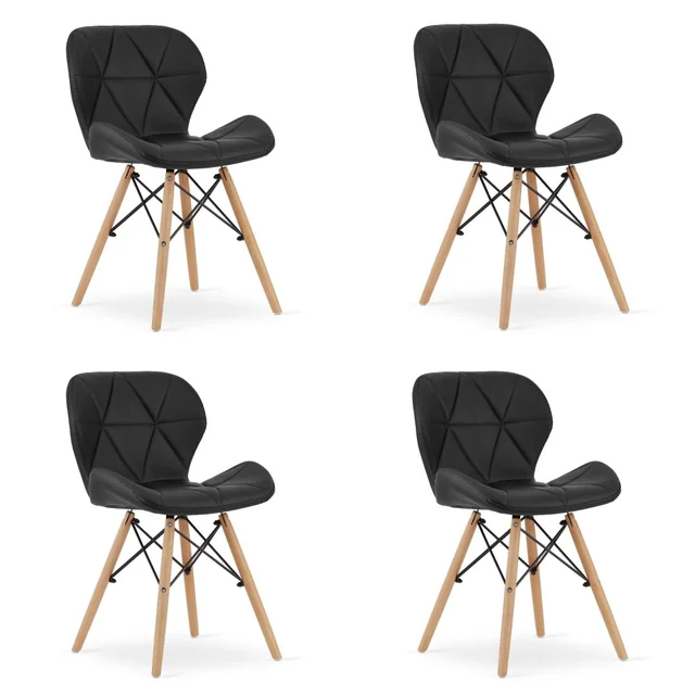 Silla LAGO de ecopiel - negro x 4