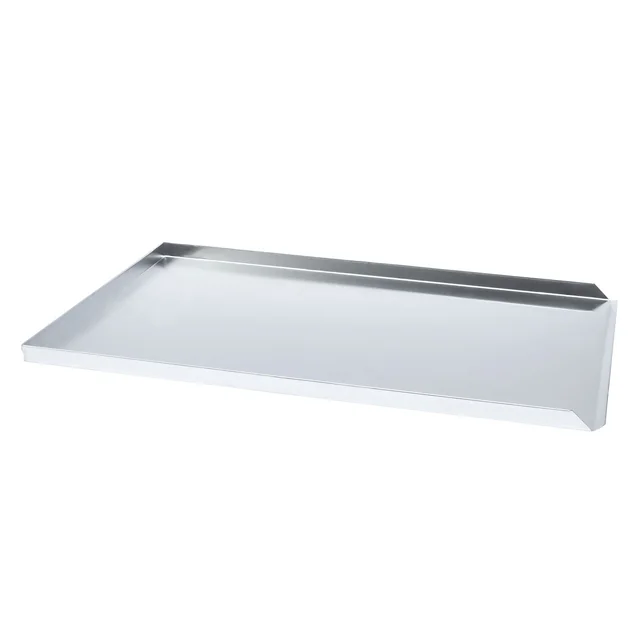 Silver aluminum tray - 3 edges