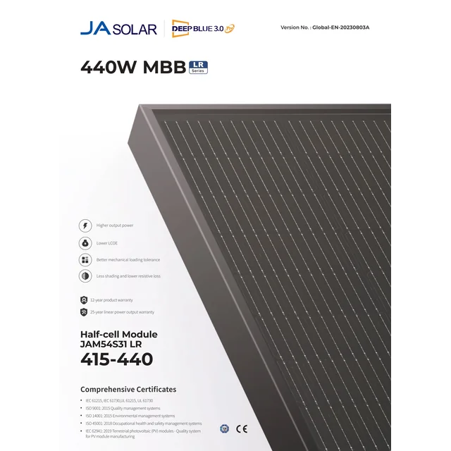 SIM Solar JAM54S31-LR 420W Totalmente Preto