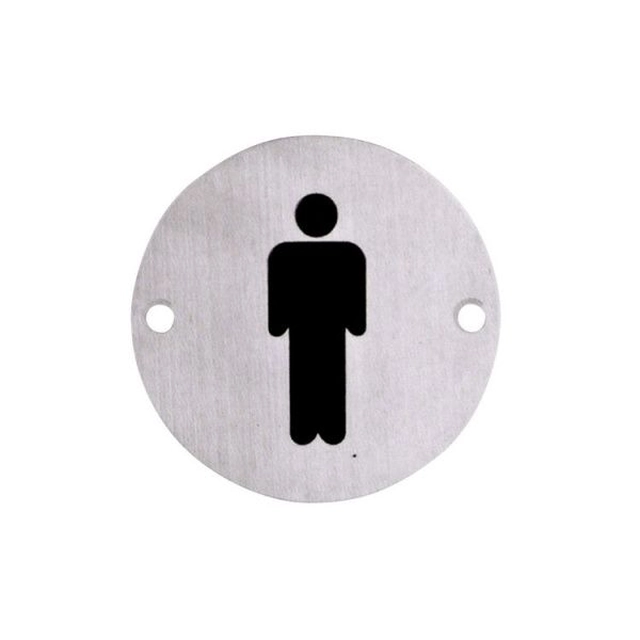 Simex toilet sign men, diameter 75 mm, steel
