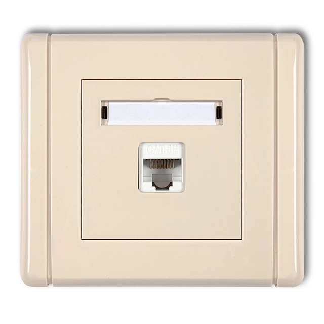 Single computer socket 1xRJ45, cat.5e, 8-pin beige KARLIK FLEXI 1FGK-1
