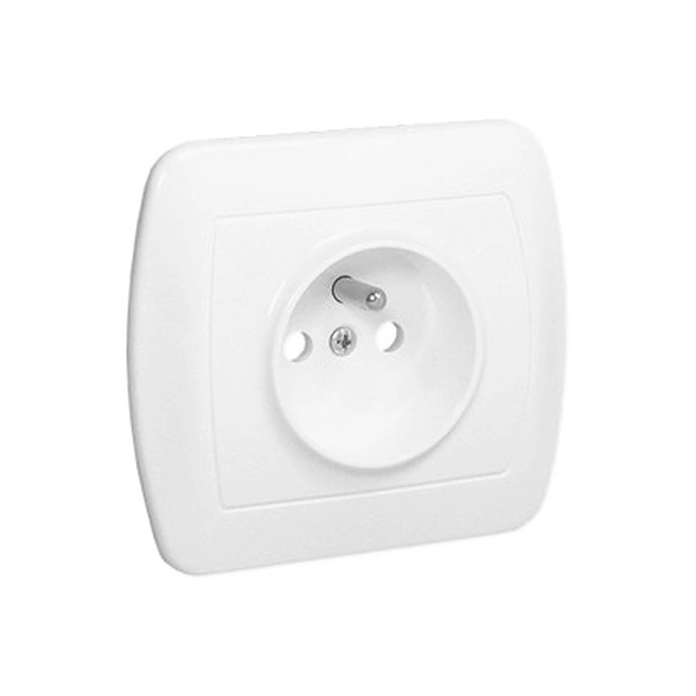 Single earthed socket with shutters AGZ1ZE/11 White chord
