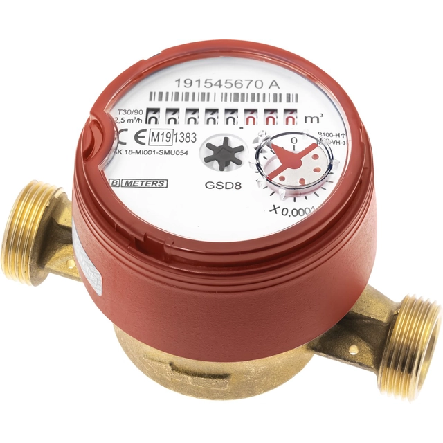Single-jet anti-magnetic dry-running water meter, type GSD8-I,Tmax:90°C,L=110mm GSD8-I 1/2'' AC Q3-2,5 m3/h DN 15 MID R100/R50 AM