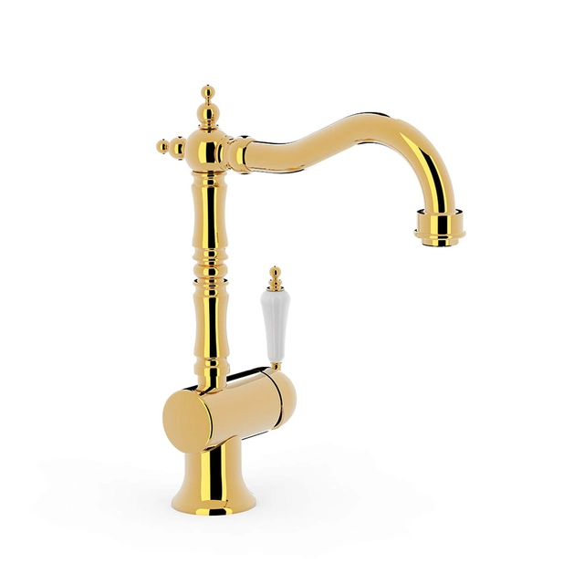 Single-lever standing washbasin tap Tres Classic 24-K gold 24210801OR