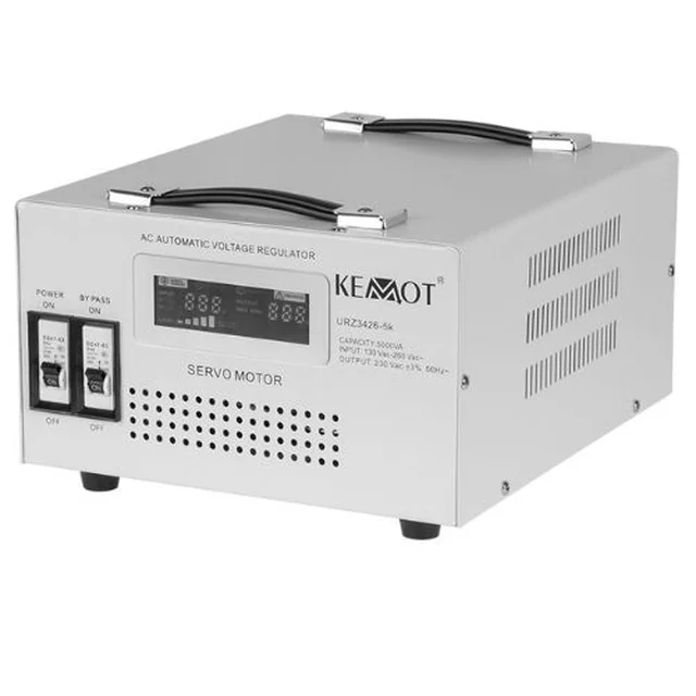 Single-phase servo motor voltage stabilizer 2 sockets 5KVA - Kemot URZ3426-5K