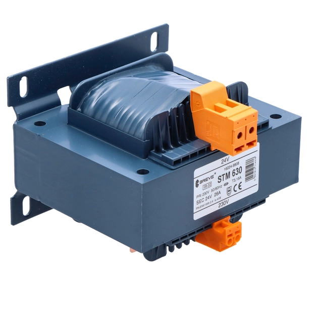 Single phase STM transformer 630VA 230/24V IP00 separation or safety with a single-chamber carcass