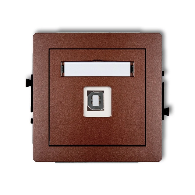 Single socket mechanism USB-AB 2.0 brown metallic KARLIK DECO 9DGUSB-3