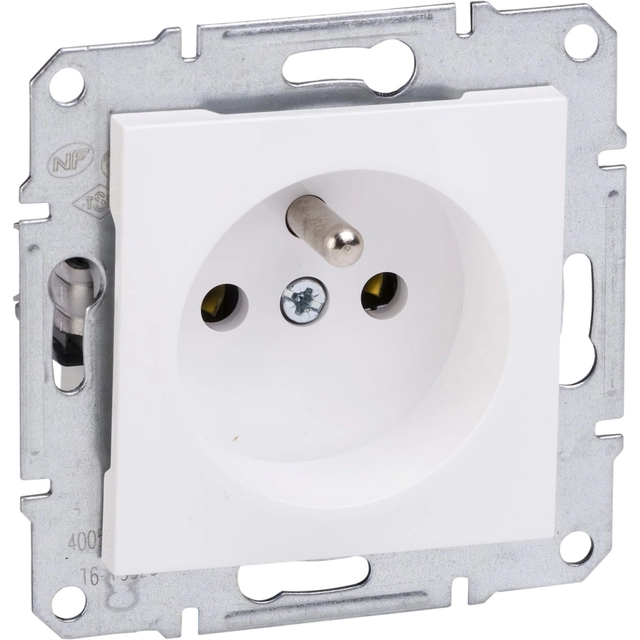 Single socket outlet without frame, white ASFORA