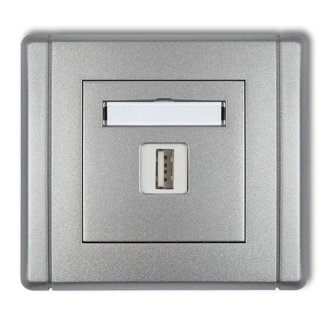 Single socket USB-AA 2.0 silver metallic KARLIK FLEXI 7FGUSB-1