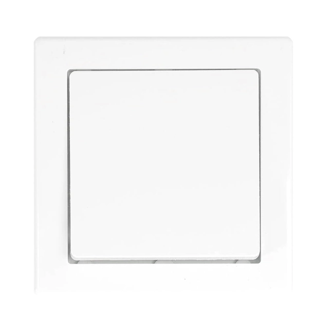 Single switch, illuminated, with a frame - white