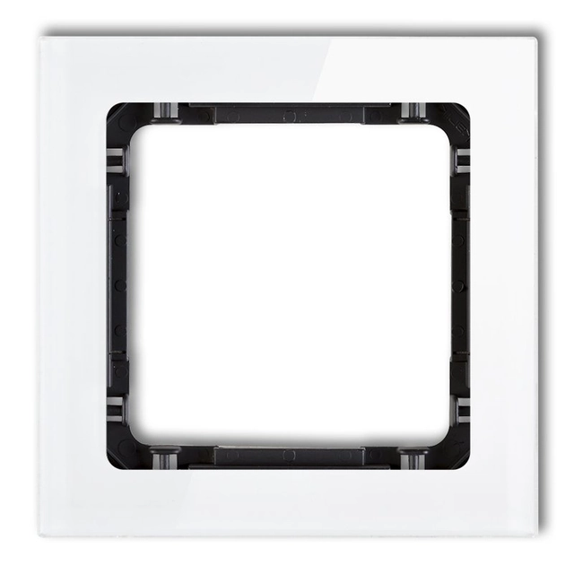Single universal frame - glass effect (frame: white; bottom: black) KARLIK DECO 0-12-DRS-1
