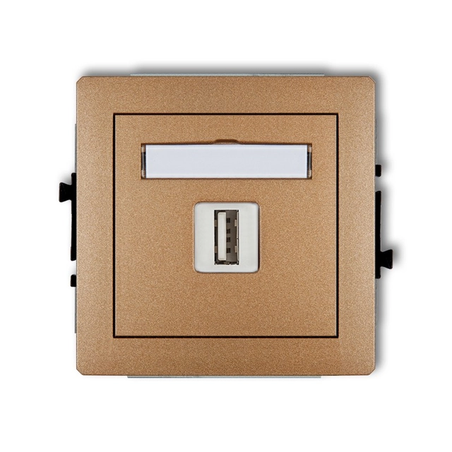 Single USB charger mechanism, 5V, 1A gold metallic KARLIK DECO 8DCUSB-1