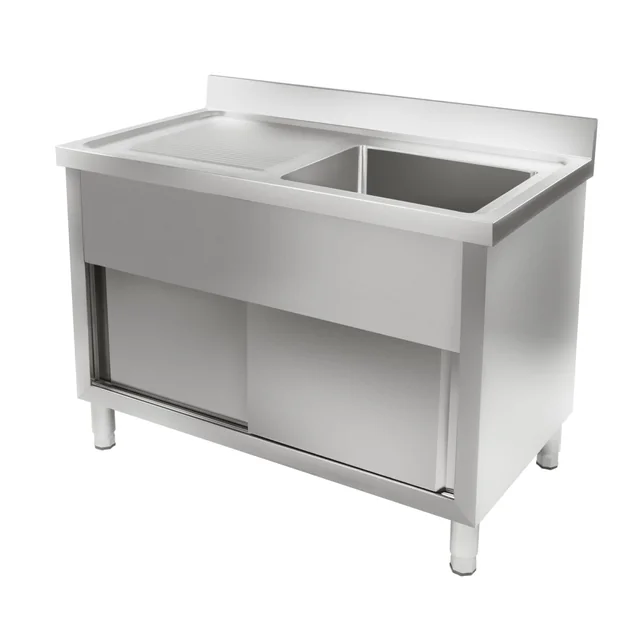 Sink cabinet, table with sink, stainless steel