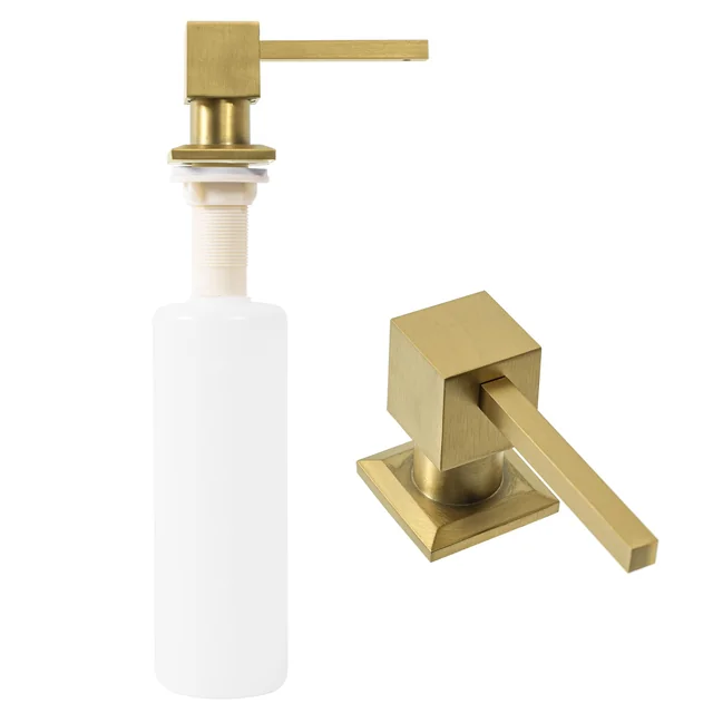 Sink dispenser for Rea liquid, square, brushed gold