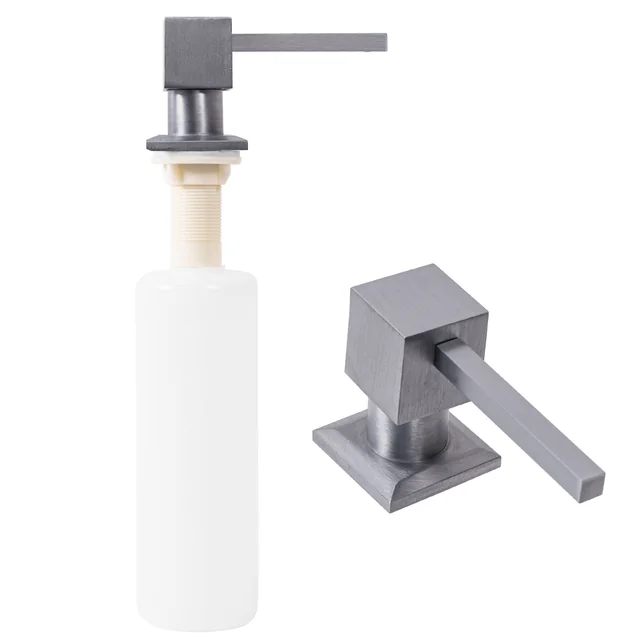 Sink dispenser for Rea liquid, square, brushed nickel, INOX