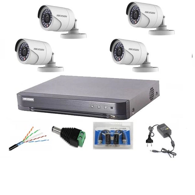 Sistem Supraveghere profesional  Hikvision  4 Camere 2MP Turbo HD IR 20m