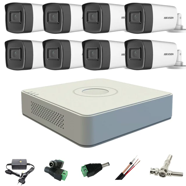 Sistem Supraveghere profesional Hikvision 8 Camere 5MP Turbo HD IR 30m