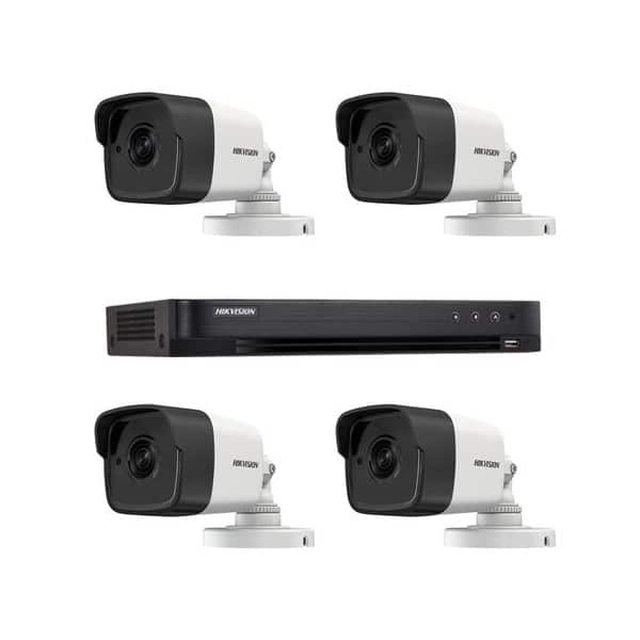 Sistema de vigilância por vídeo Hikvision full HD 4 câmeras, Ir 40m