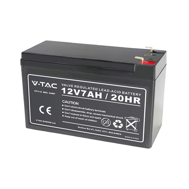 Sistema di alimentazione elettrica - 7AH Batterie al piombo T2- 5 Anni - Numero modello: - VT-7-12