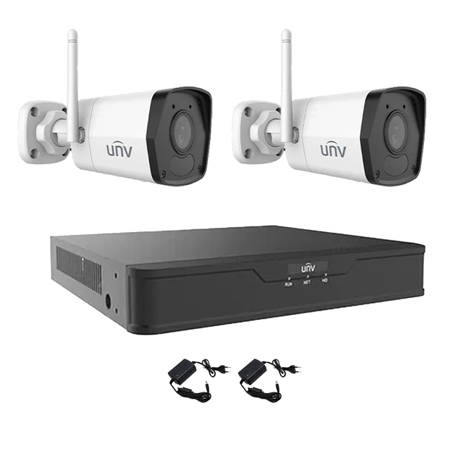 Sistema di videosorveglianza Wi-Fi 2 telecamere 2MP Smart IR 30m, Microfono, NVR 4 canali 4K, accessori