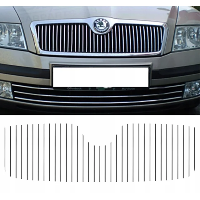 SKODA OCTAVIA - BANDES CHROMÉES SUR LA GRILLE