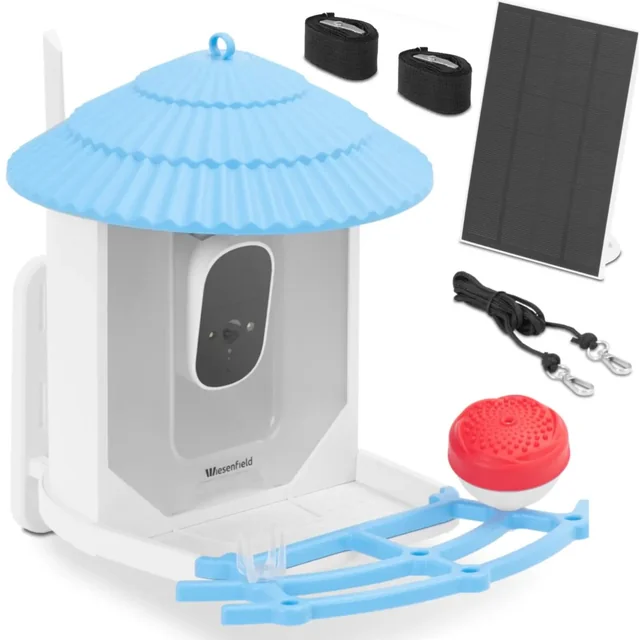 Smart bird feeder with HD camera 4 MP and solar panel 2.5 l