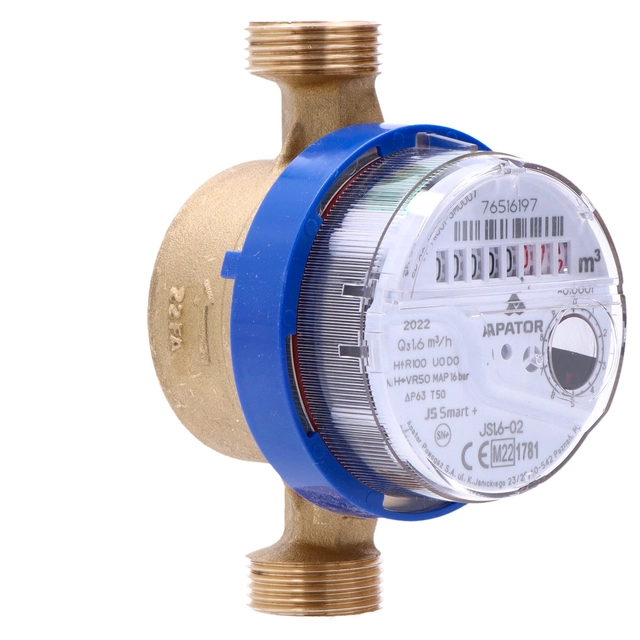 SMART+ enkelstraals watermeter JS1,6-02,R100, DN15, koud water