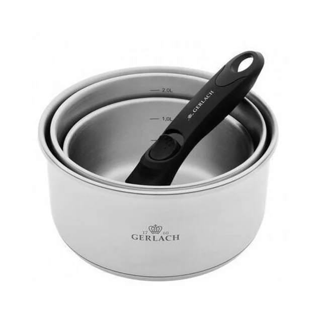 SMART STEEL Ensemble de casseroles en acier 3szt ILAG 16/18/20cm poignée amovible 996P