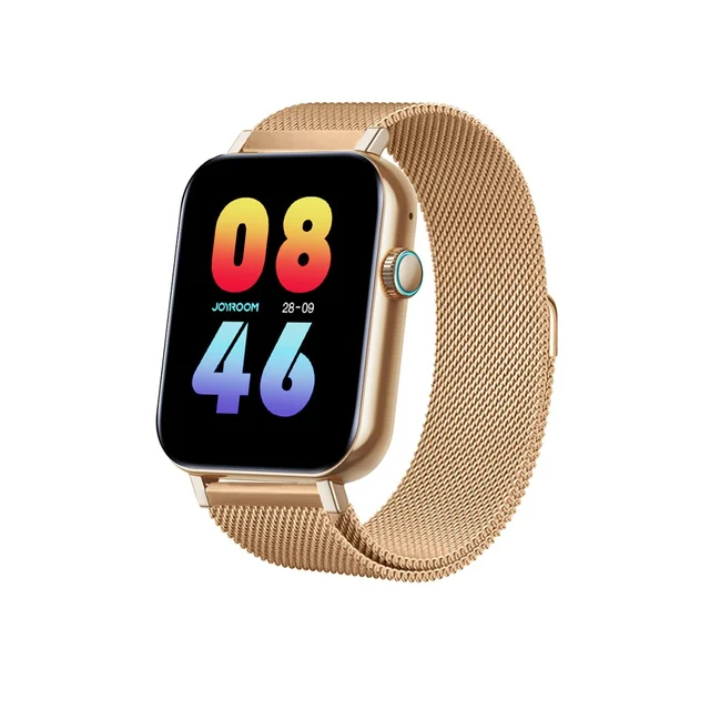 Smartwatch-billede i HD-kvalitet med funktionen til at besvare opkald JR-FT5 IP68 guld