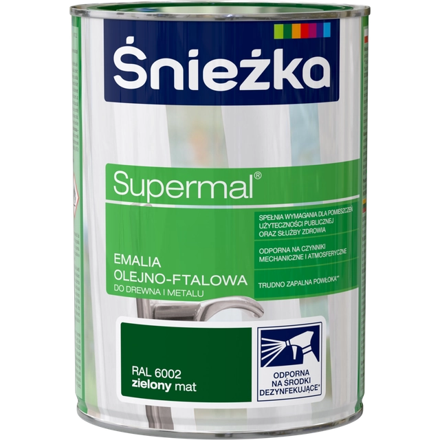 Śnieżka Supermal, oil-phthalic enamel, green matt 0.8L
