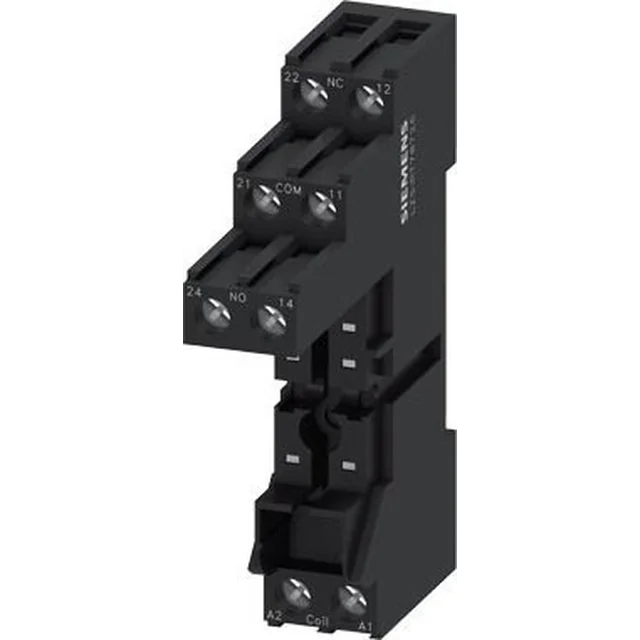 Socle enfichable Siemens pour relais RT avec séparation logique, largeur de connexion 15mm montage à vis sur rail DIN LZS:RT78726