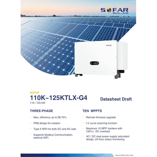 SOFAR 110KTLX-G4 Driefasig 10xMPPT