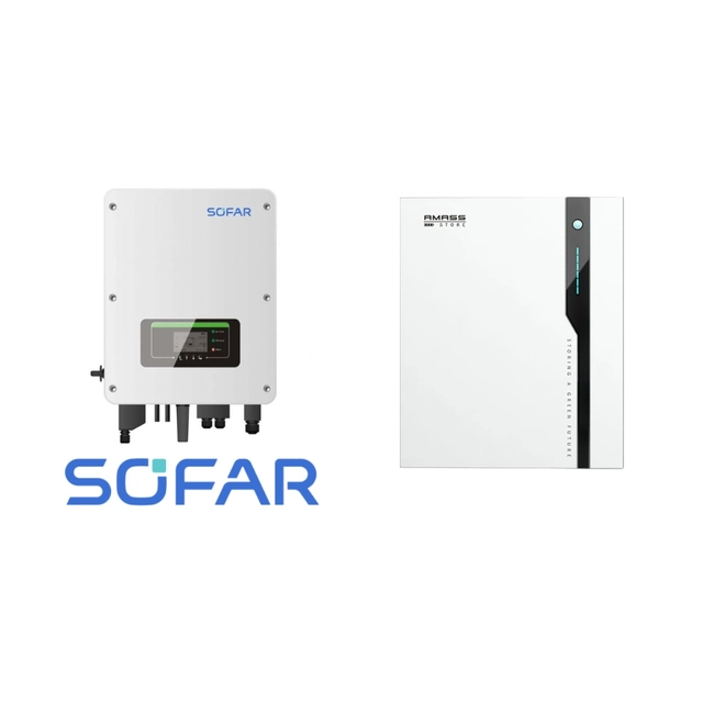 SOFAR hibrīda pārveidotājs HYD5000-EP + SOFAR AMASS GTX 5000 Akumulators 5.12 kWh
