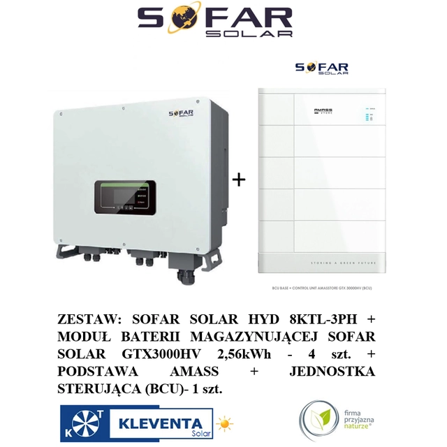 SOFAR HYBRID KIT HYD8KTL+MAGAZYN ENERGIA (1xBCU+4xGTX3000) 10,24 kWh