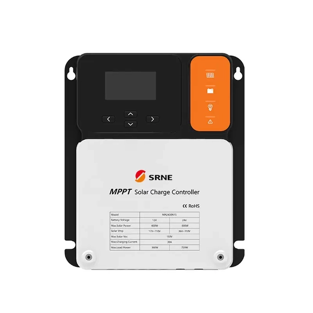 Solar charge controller SRNE 30A med MPPT+ display+output MA2430N15