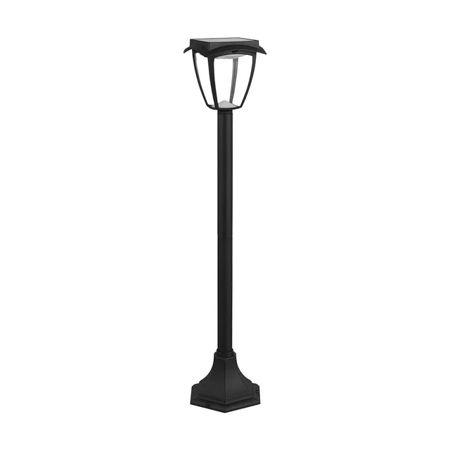 Solar Lawn Lamp - 2W - 110 Lumens - 3000K+6000K - Matt Black - IP65