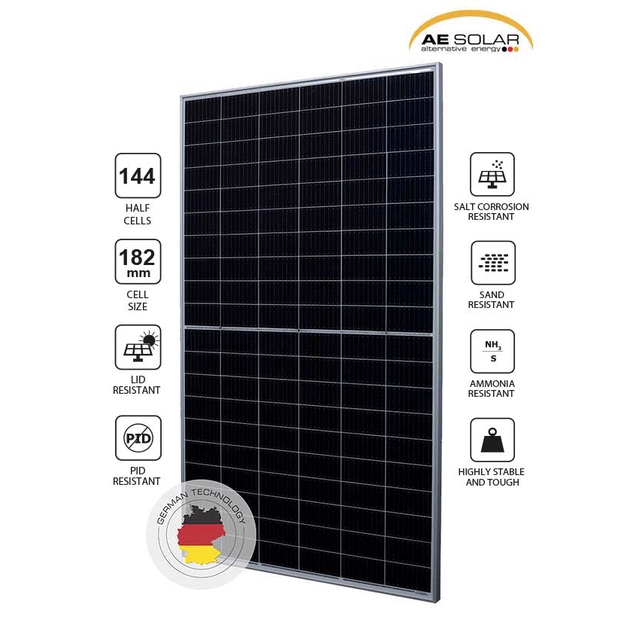 solar panel AURORA AE MD-144 550W, 35 mm frame