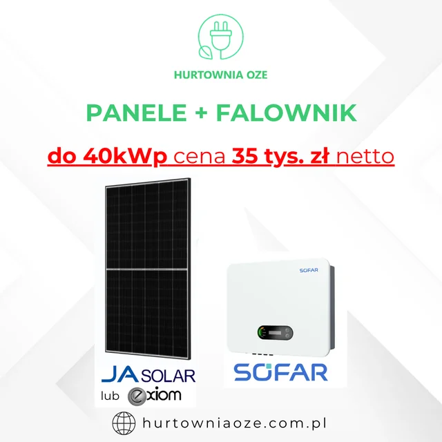 Solar sæt paneler 40KW + DEYE inverter 40KW