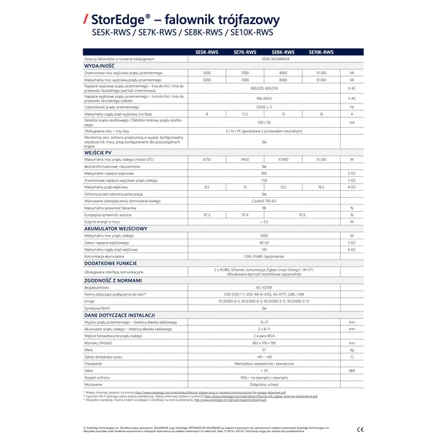 Solaredgen invertterihybridi SE5K 3-phase-RWS