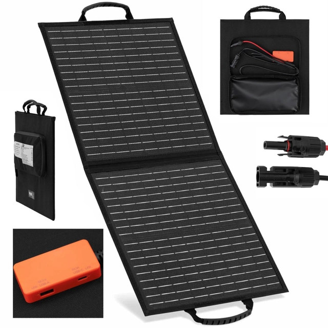 Solárna nabíjačka solárny panel skladací turistický kemping 2 xUSB 40 IN