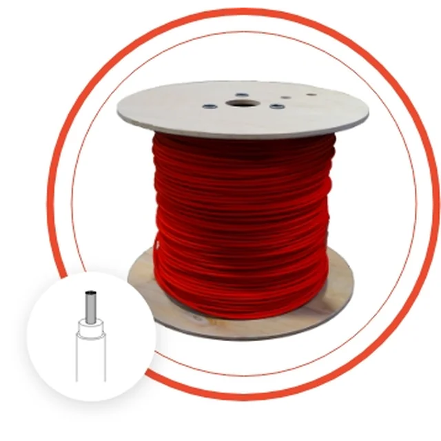 Solární kabel 4mm, 500m role, červený, Made in Germany