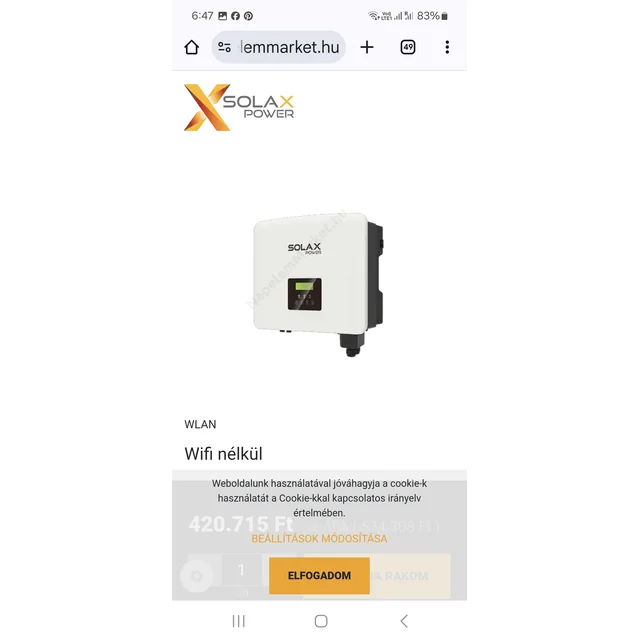 Solax 3.7 D-Hybrid-Wechselrichter 1 Phase