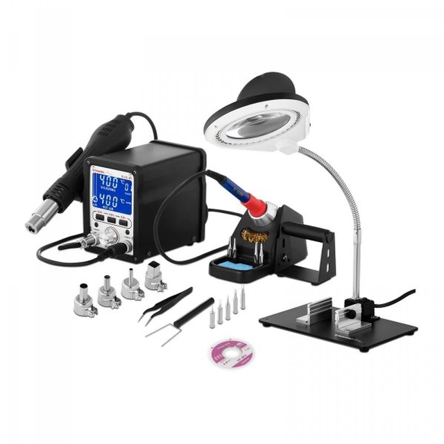 Soldering station - 70W - 2 x flask - STAMOS 10021073 S-LS-45 S magnifying lamp