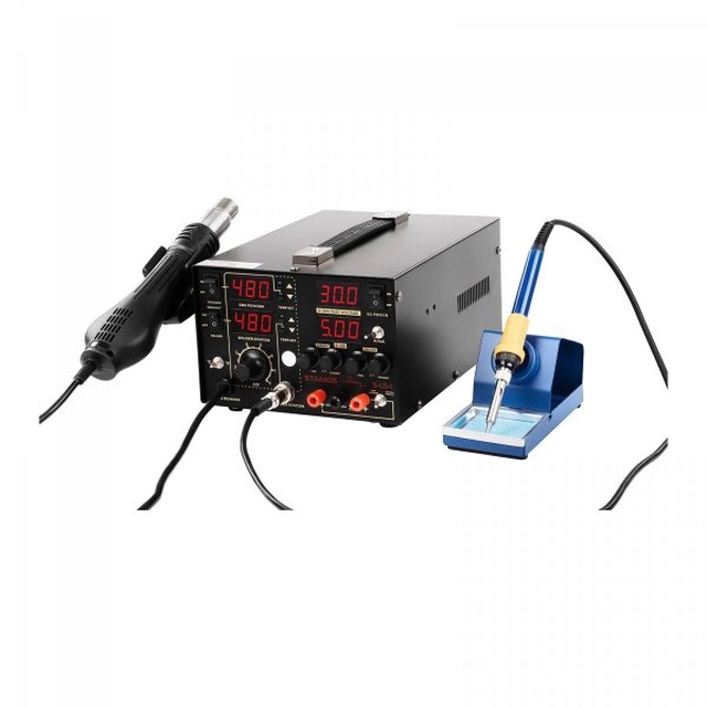 Soldering station - 75 W - 2 x iron - power supply - 4 x LED STAMOS 10020994 S-LS-1
