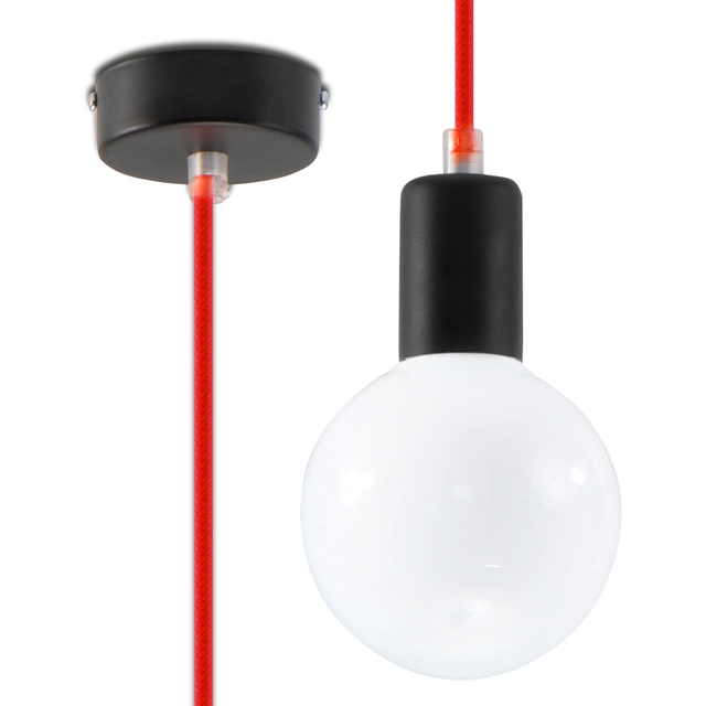 Sollux lampa wisząca Edison E27 czerwona SL.0155