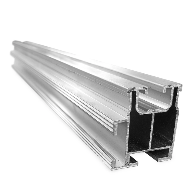 Solpanel monteringsskena multiprofil, 37x40mm, 4800mm lång, kan installeras från sidan eller under, aluminium