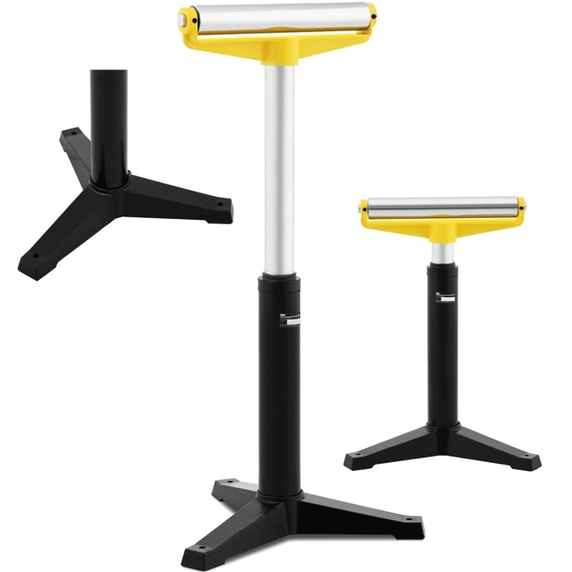 Soporte de alimentador de rodillos para alimentar longitudes de material de hasta 800 kg altura 600-970 mm