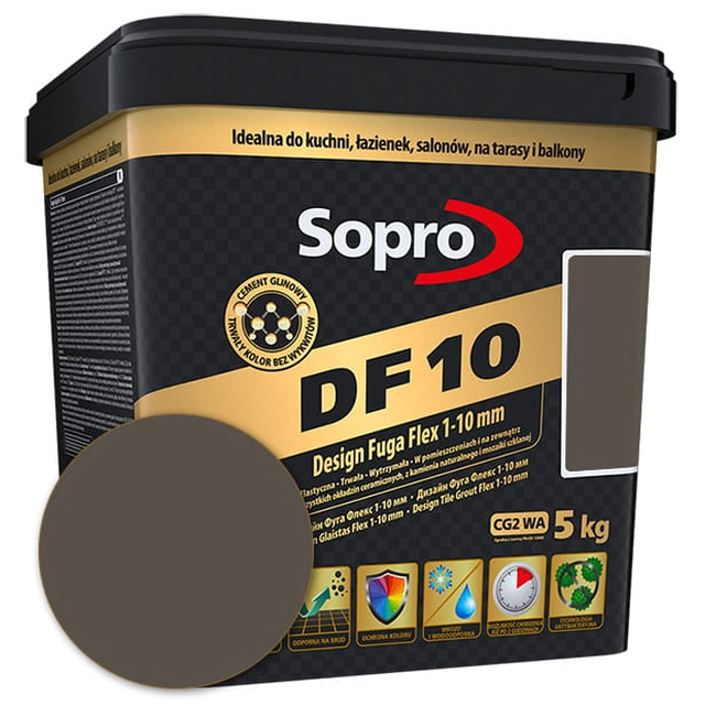 Sopro DF elastisk fugemasse 10 ibenholt (62) 5 kg