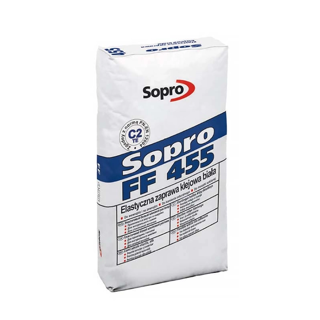 SOPRO FF 455 - fleksibilni bijeli ljepljivi mort 25 kg